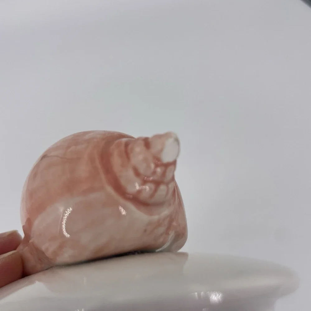 Vintage Ceramic Seashell Trinket Box Oval Coastal Grandma Decor Peach White